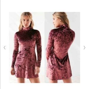 Kimchi Blue Julie Crushed Velvet Turtleneck Dress